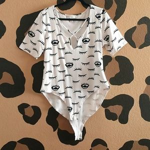 Brand New Forever 21+ Black/White Bodysuit
